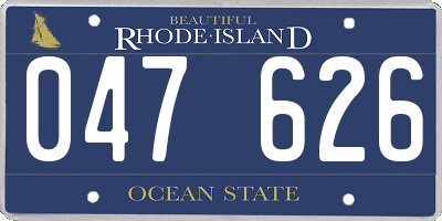 RI license plate 047626