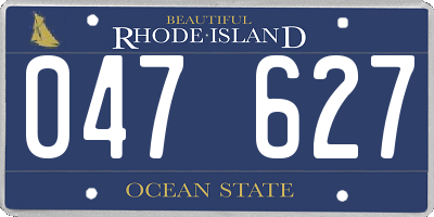 RI license plate 047627