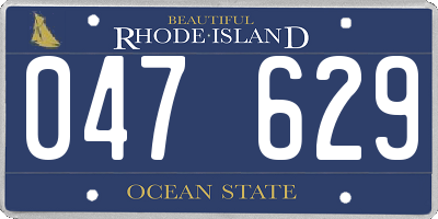 RI license plate 047629