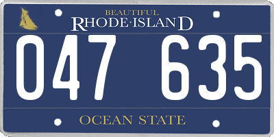 RI license plate 047635