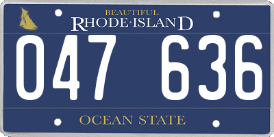 RI license plate 047636