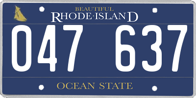 RI license plate 047637