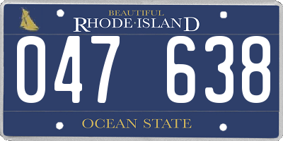 RI license plate 047638