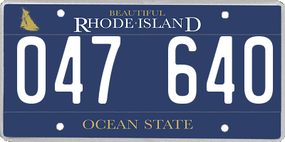 RI license plate 047640