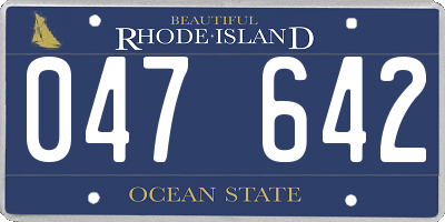 RI license plate 047642