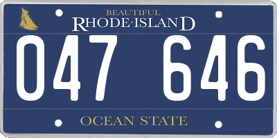 RI license plate 047646
