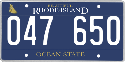 RI license plate 047650