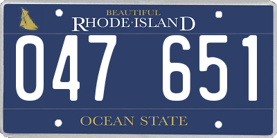 RI license plate 047651