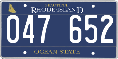 RI license plate 047652