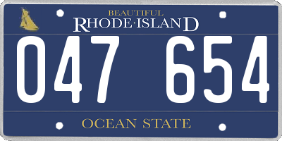 RI license plate 047654