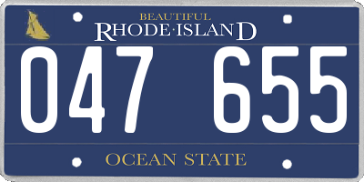 RI license plate 047655