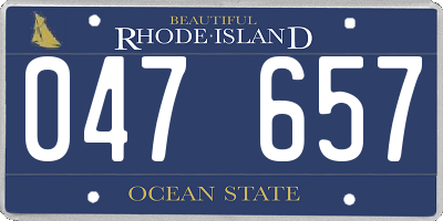 RI license plate 047657