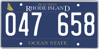 RI license plate 047658
