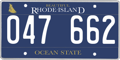 RI license plate 047662