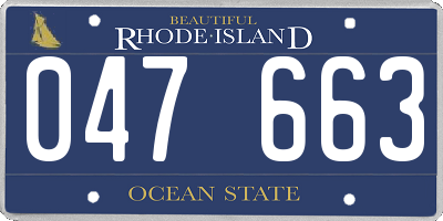 RI license plate 047663