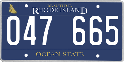 RI license plate 047665