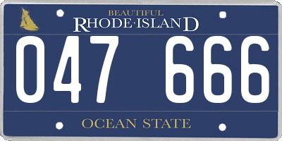 RI license plate 047666