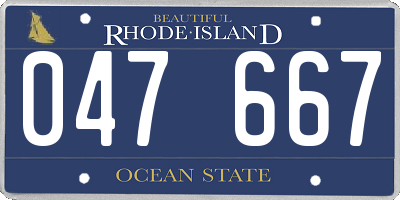 RI license plate 047667