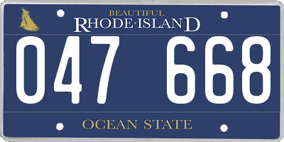 RI license plate 047668