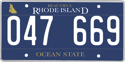 RI license plate 047669