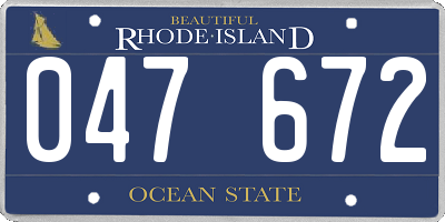RI license plate 047672