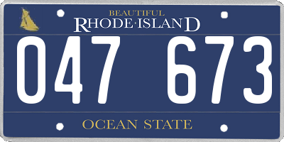 RI license plate 047673