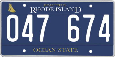 RI license plate 047674