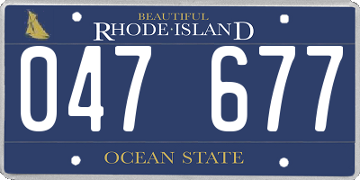 RI license plate 047677