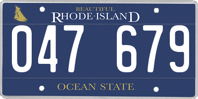 RI license plate 047679