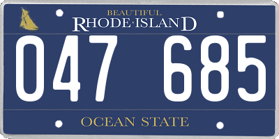 RI license plate 047685