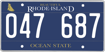 RI license plate 047687