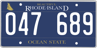 RI license plate 047689