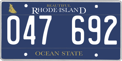 RI license plate 047692