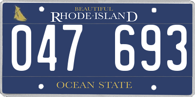 RI license plate 047693
