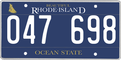 RI license plate 047698