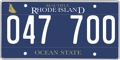 RI license plate 047700