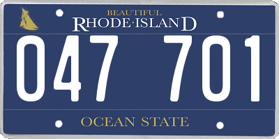 RI license plate 047701