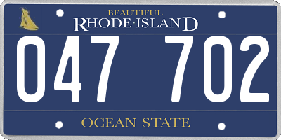 RI license plate 047702