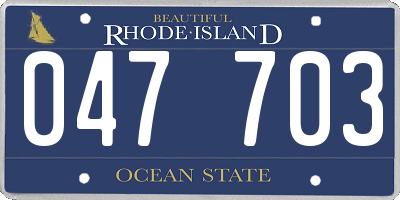 RI license plate 047703