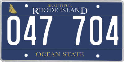 RI license plate 047704