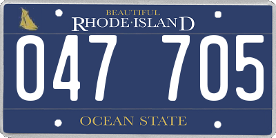 RI license plate 047705