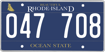 RI license plate 047708