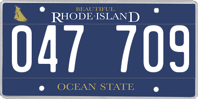 RI license plate 047709