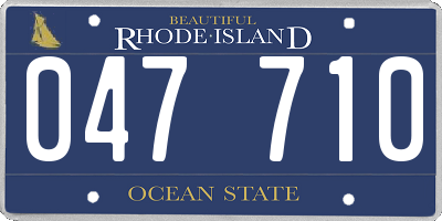 RI license plate 047710