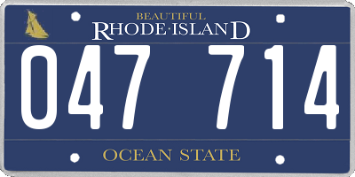 RI license plate 047714