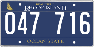 RI license plate 047716