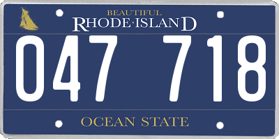 RI license plate 047718