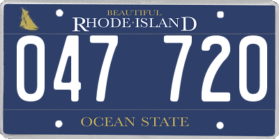 RI license plate 047720