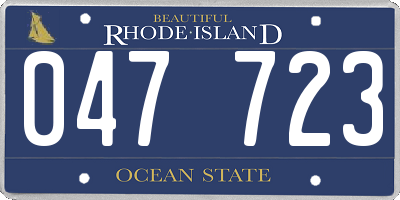 RI license plate 047723