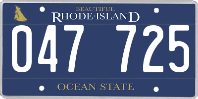 RI license plate 047725